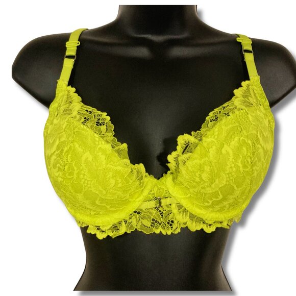 La SENZA Other - LA SENZA 32DD Chartreuse lace underwire molded cup bra unpadded acid green 32E